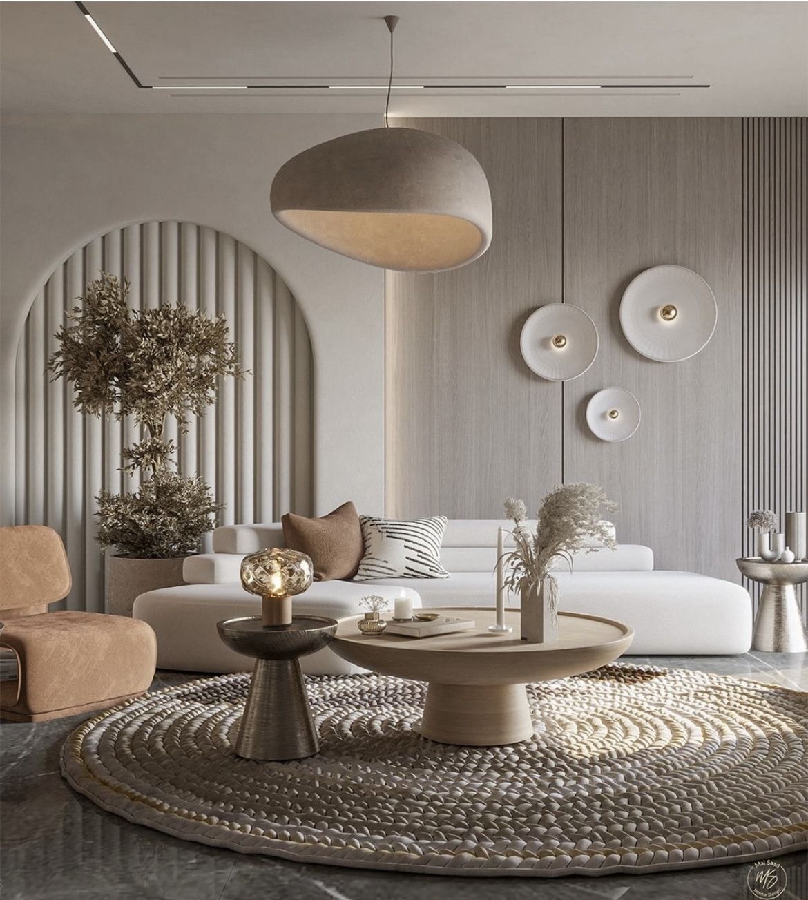 Sculptural Living Room